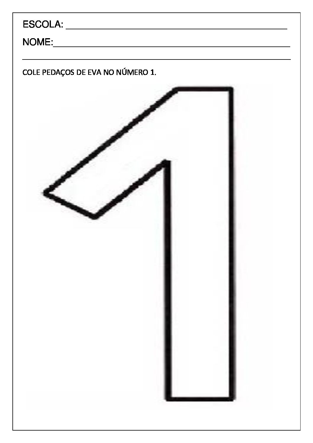 Atividade pronta número 1 para educação infantil