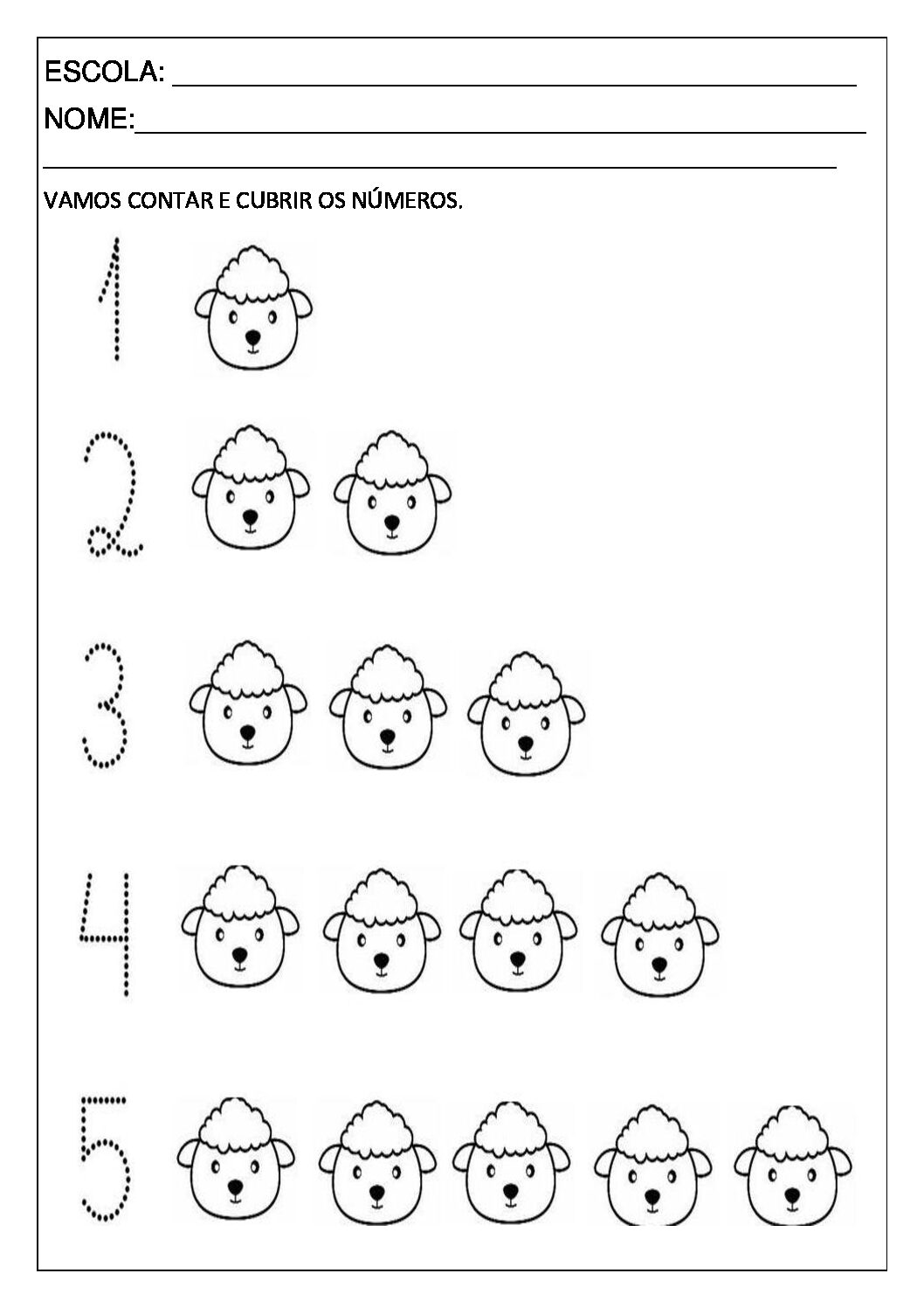 Atividade pronta número 5 para educação infantil
