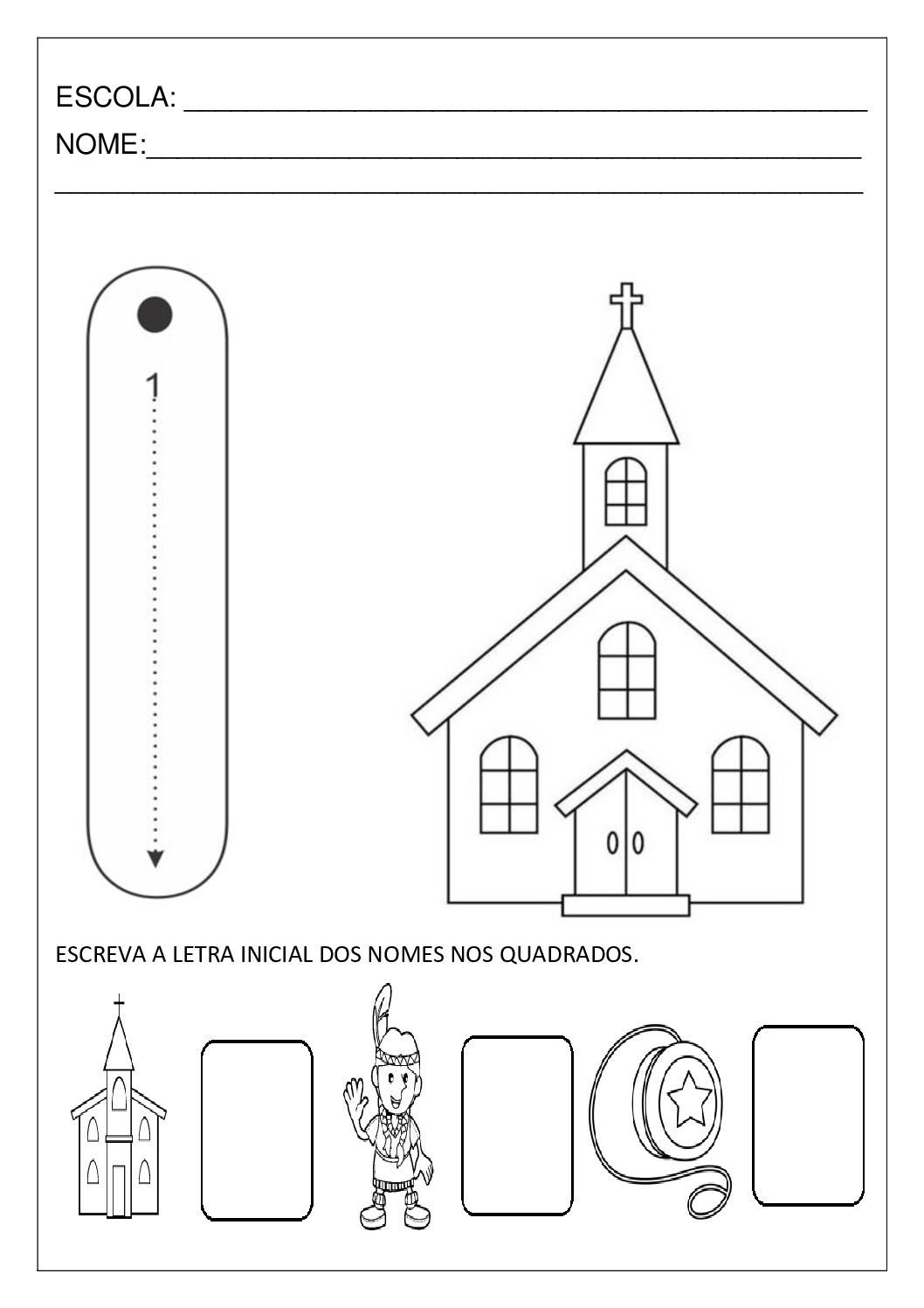 Atividade letra I para imprimir em PDF para educação infantil.